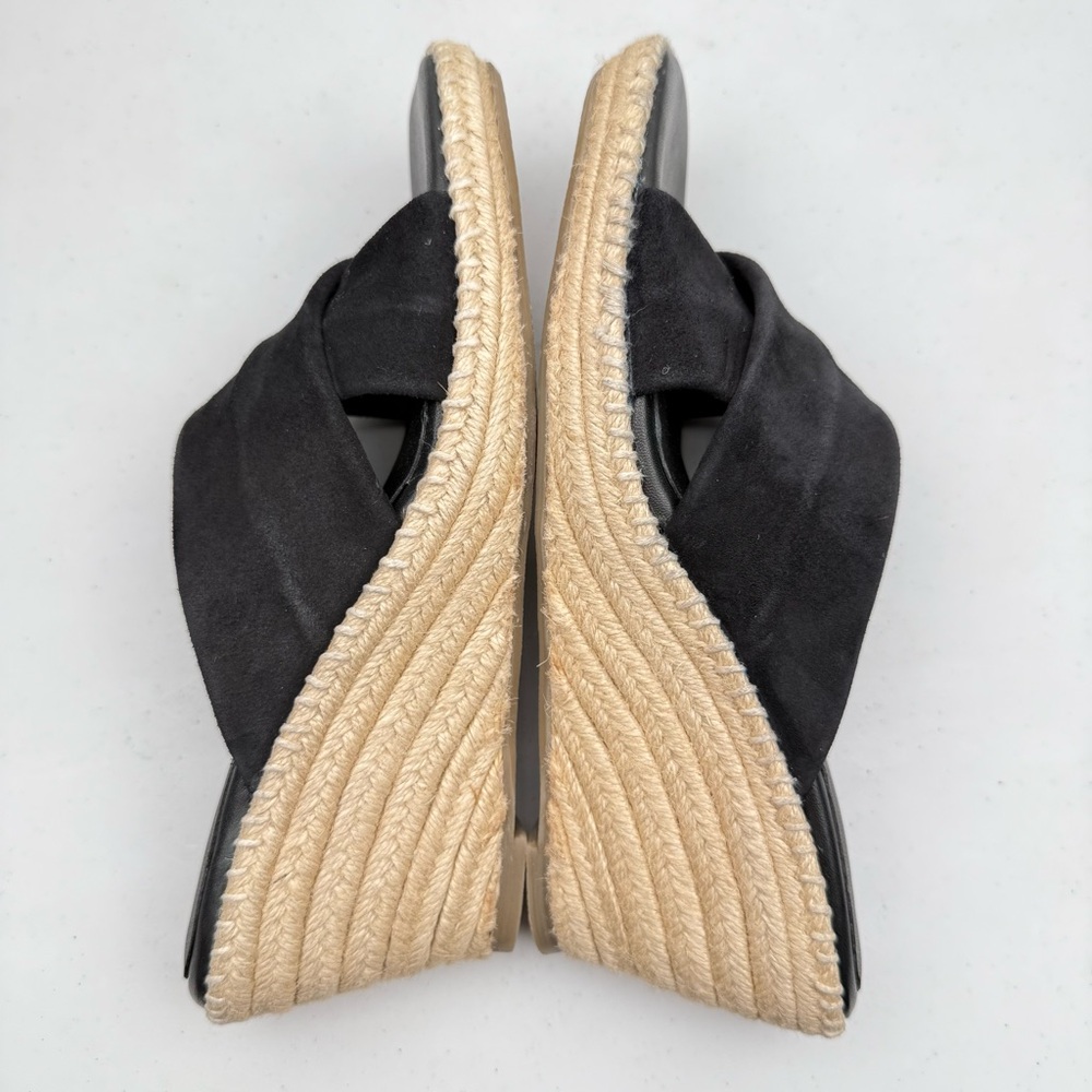 NIB SoftWalk Sz 9N Women's Hastings Jute Platform Wedge Sandal Suede Black - Picture 10 of 10